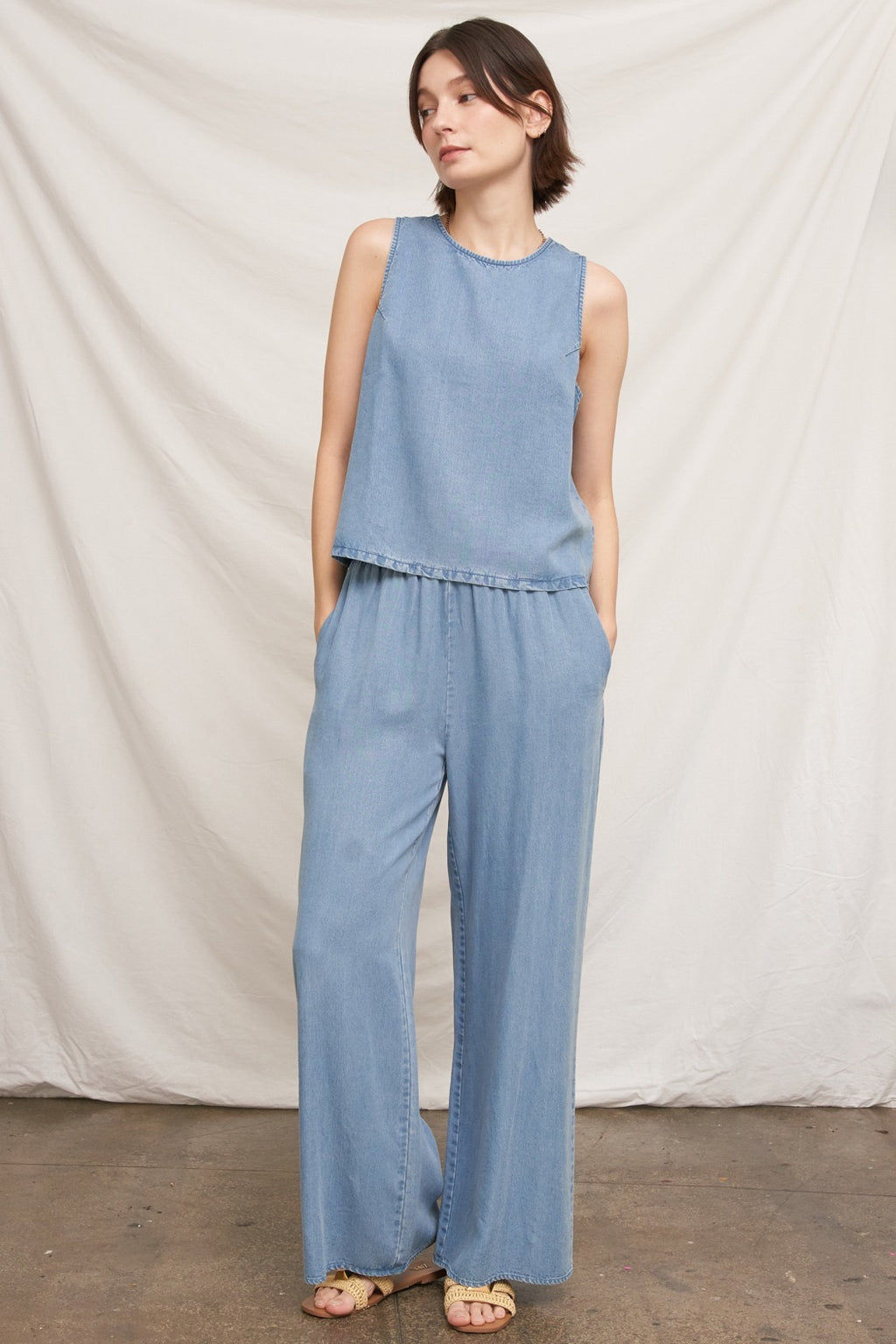 Denim Palazzo Pants