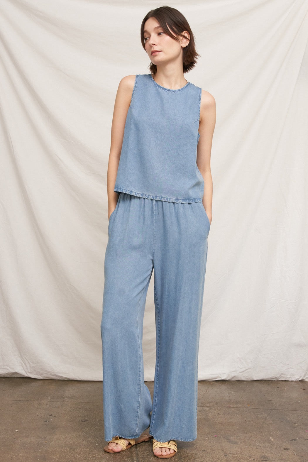 Denim Palazzo Pants