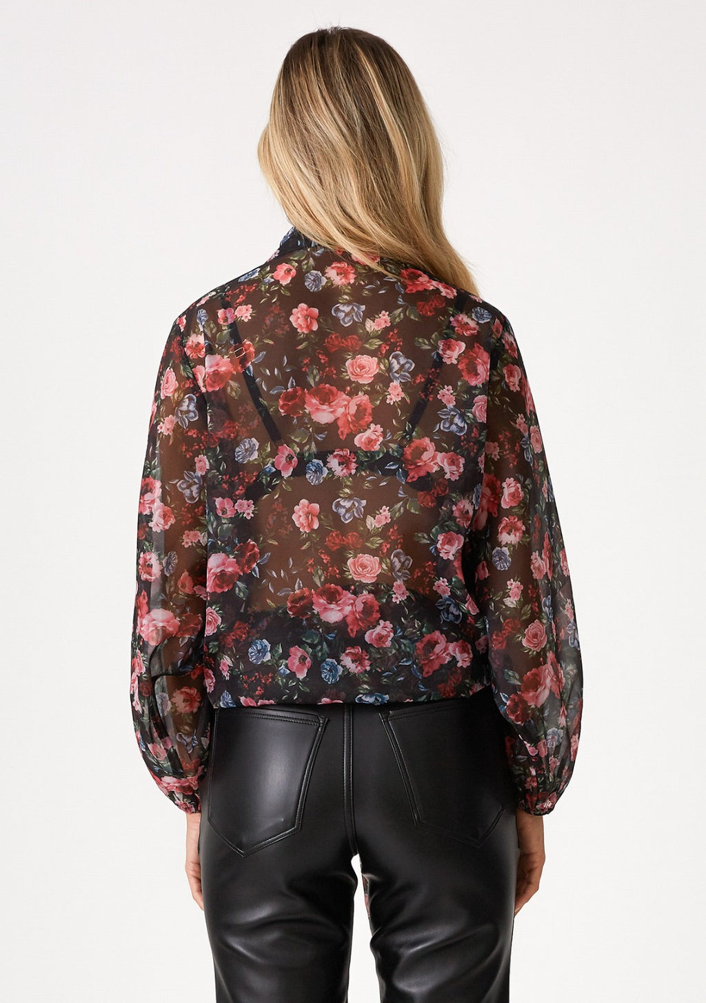 Sheer Rose Wrap Top