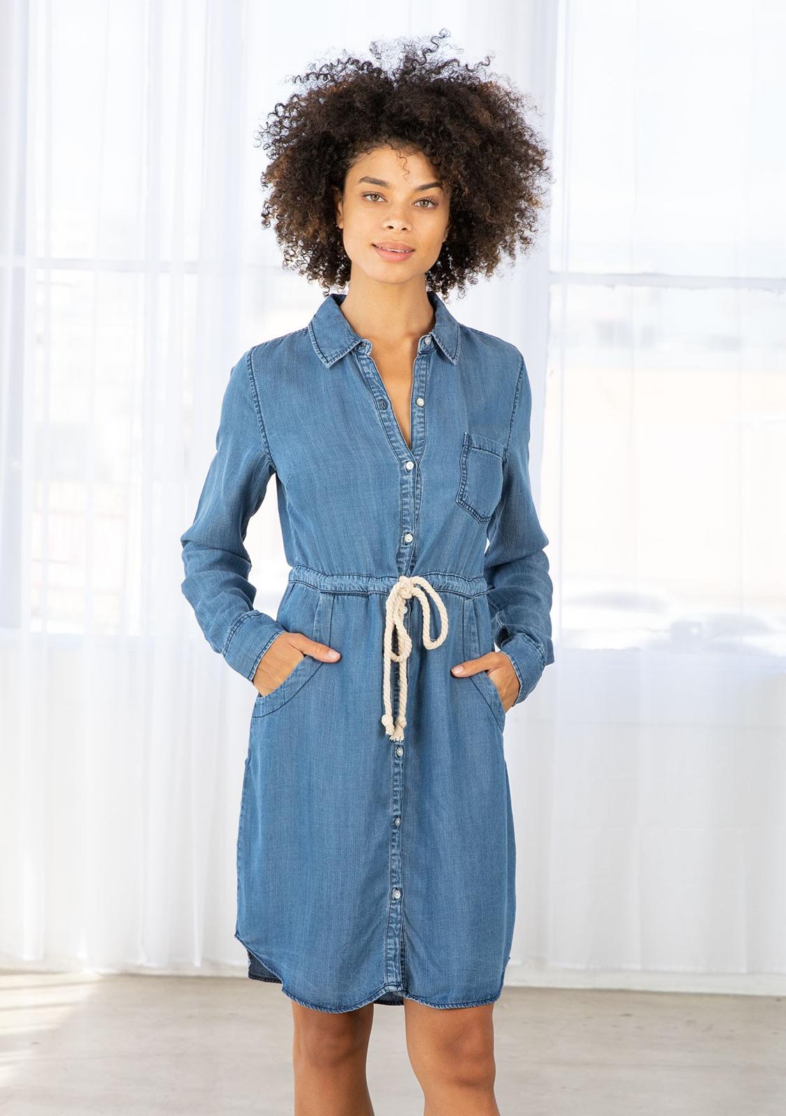 Darla L/S Denim Dress