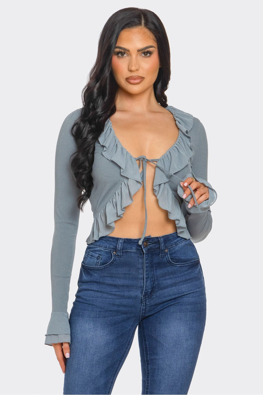 Crop Tie Front Top