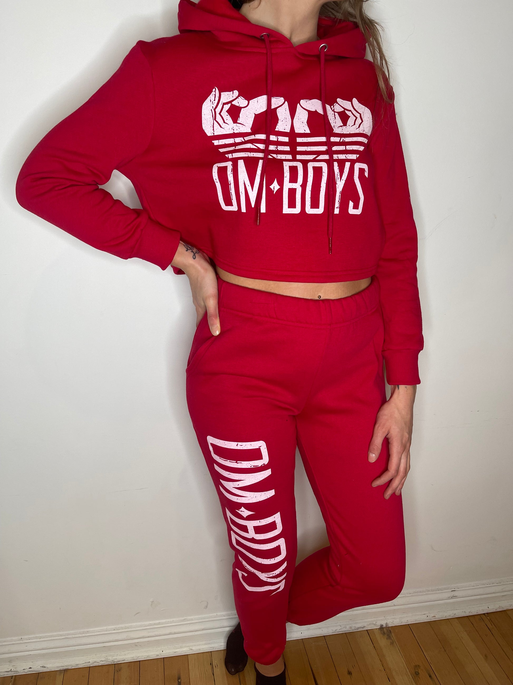 OmBoys Cropped Om Hands Hoodie