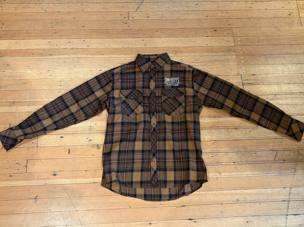 Om Boys Premium Rangler Plaid Shirt