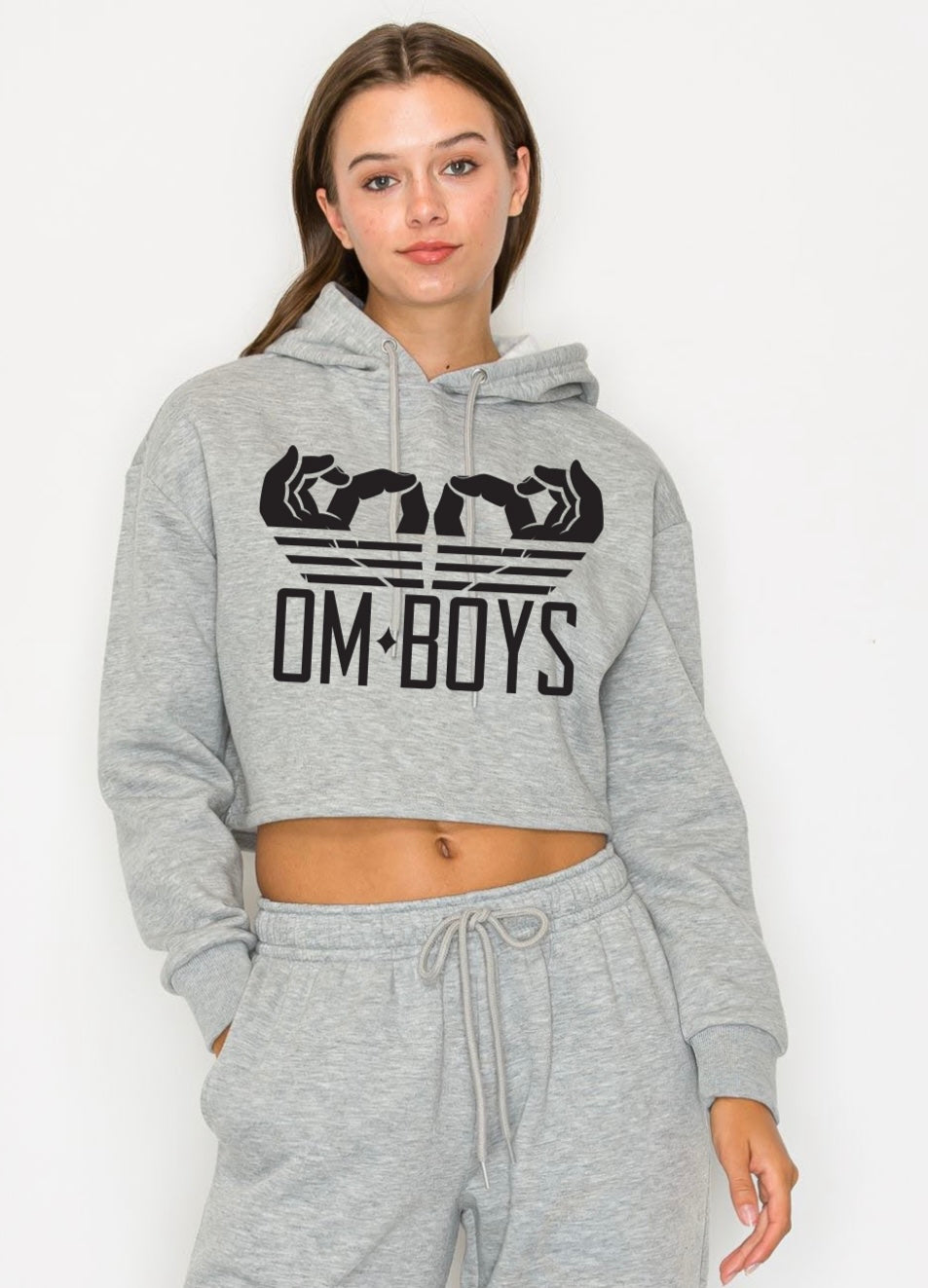 OmBoys Cropped Om Hands Hoodie