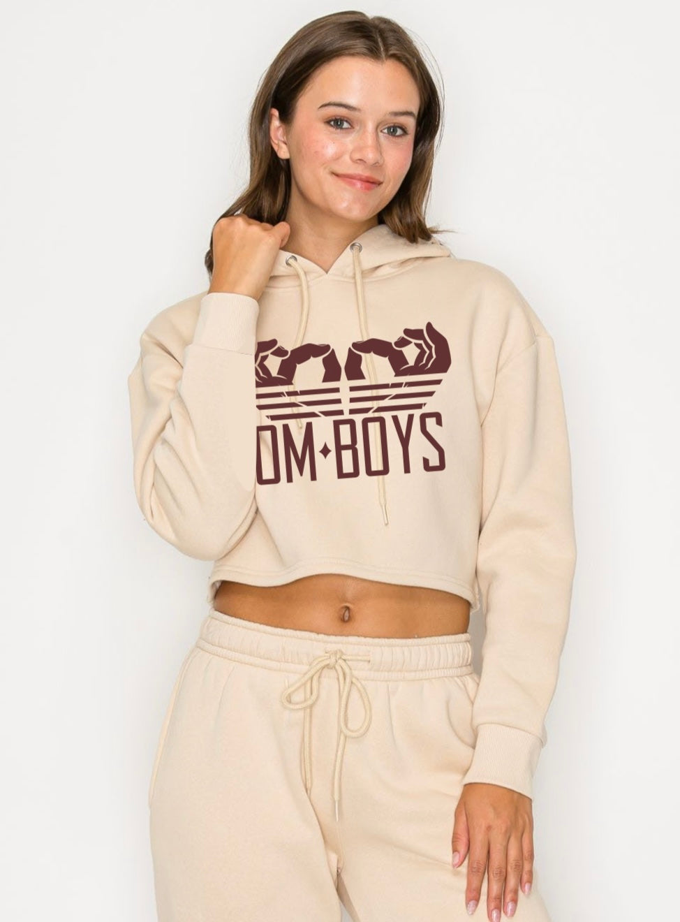 OmBoys Cropped Om Hands Hoodie