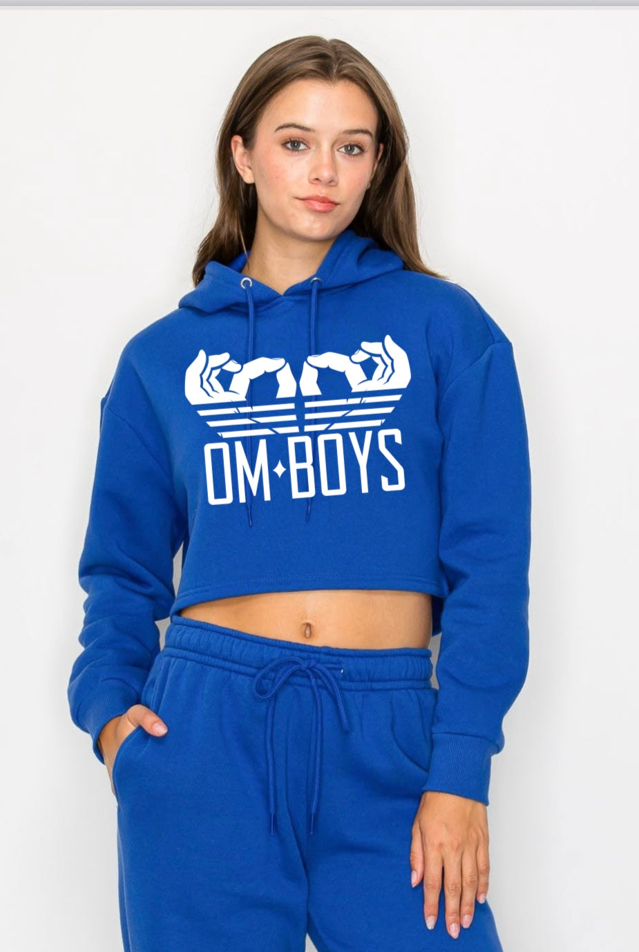 OmBoys Cropped Om Hands Hoodie