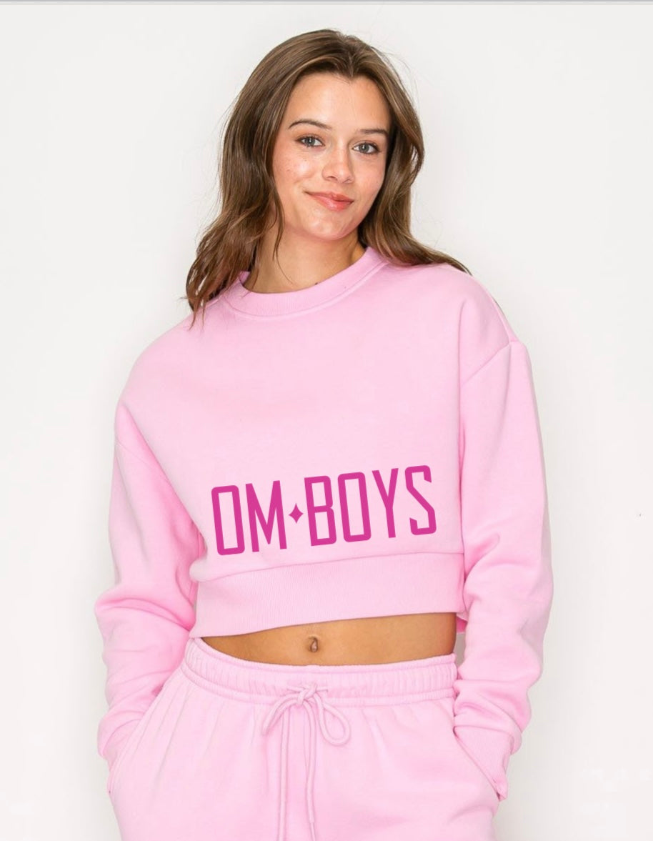 Om Boys Crop Crew Neck Sweater