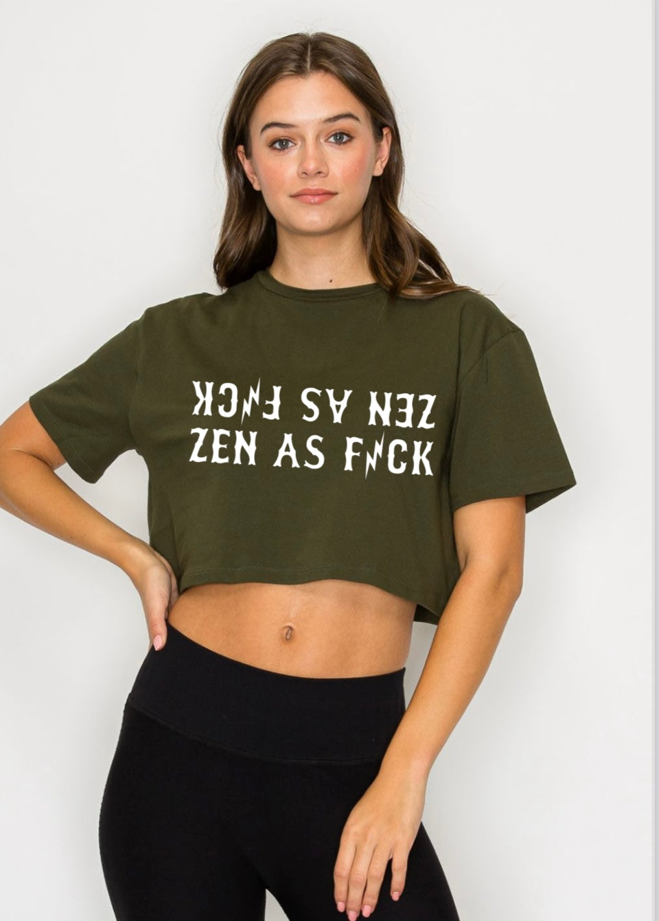 Om Boys "Zen As F*ck" BF Crop Top
