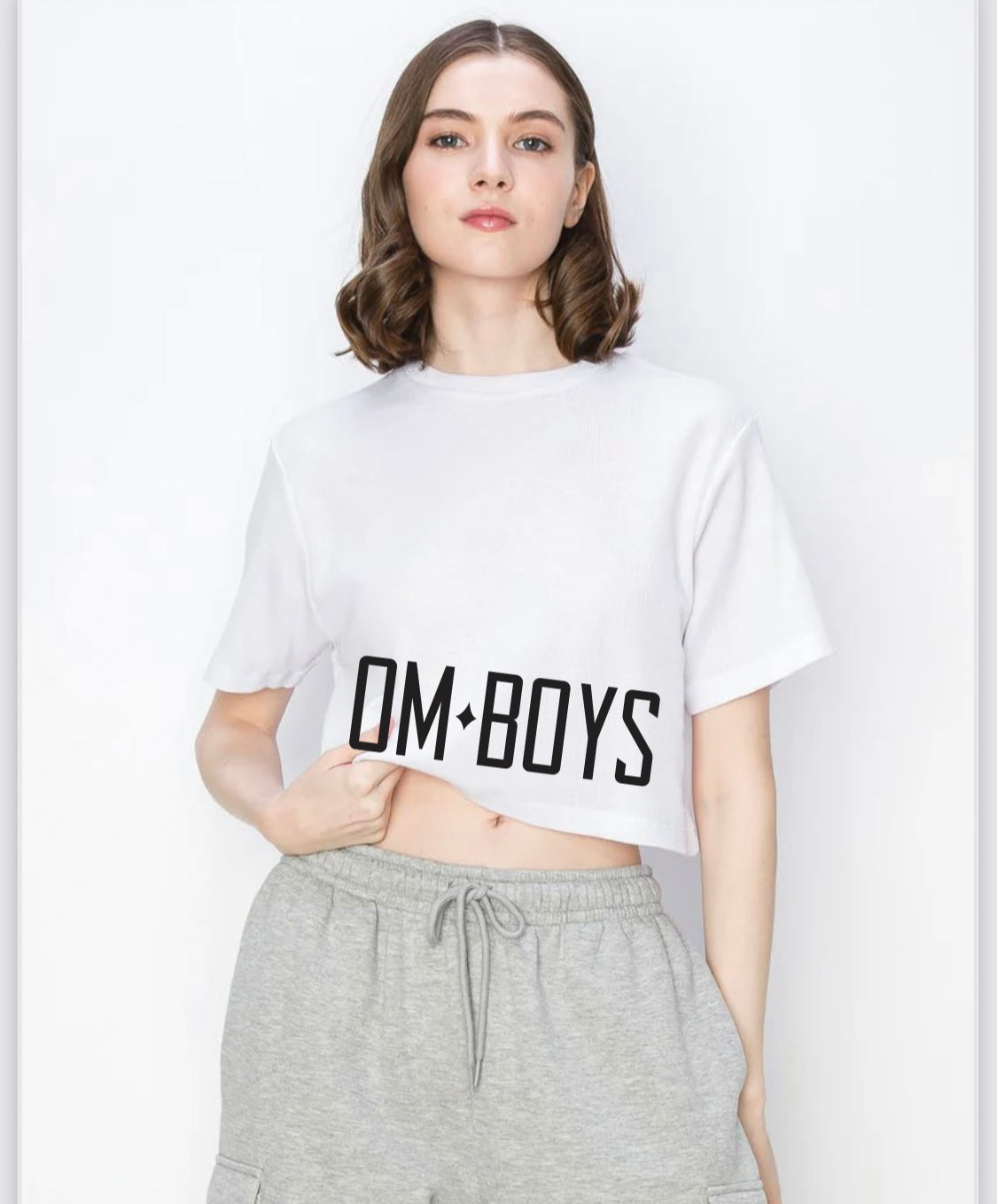Om Boys BF Waffle Crop Top