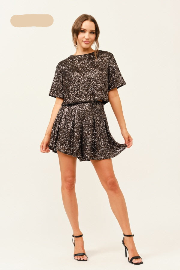 Glitter Night Top/Skirt Set