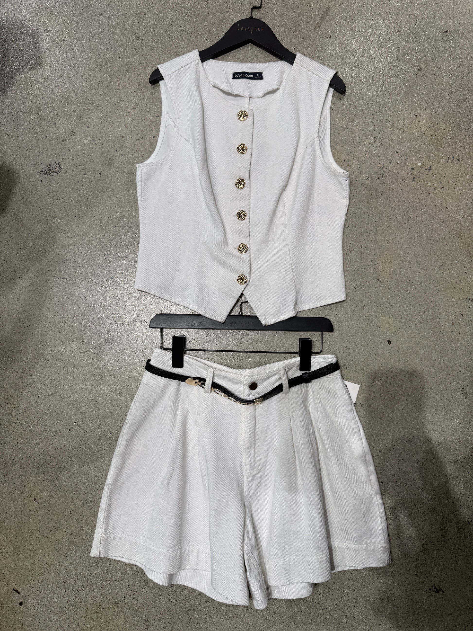Donna Denim Pleated Shorts