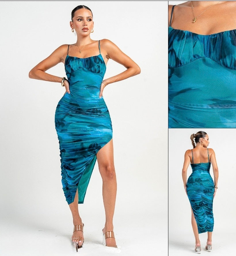 blue dress, wine tour wedding guest 1