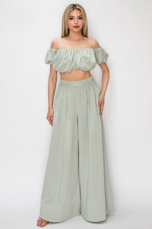 Amelia Top & Palazzo Pant Set
