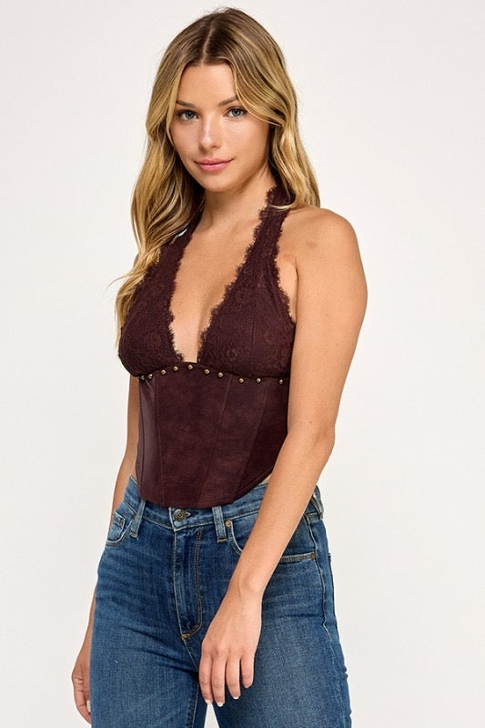 Darla Studded Halter Top